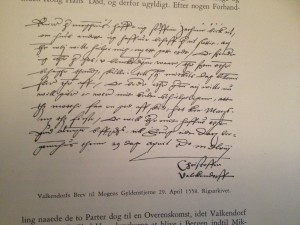 Christopher Walkendorffs brev till Mogens Gyldenstierne copyright Ann Walkendorff